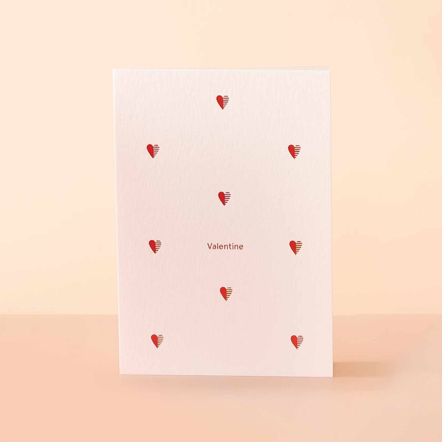 Red Valentine Motif Cotton White Card