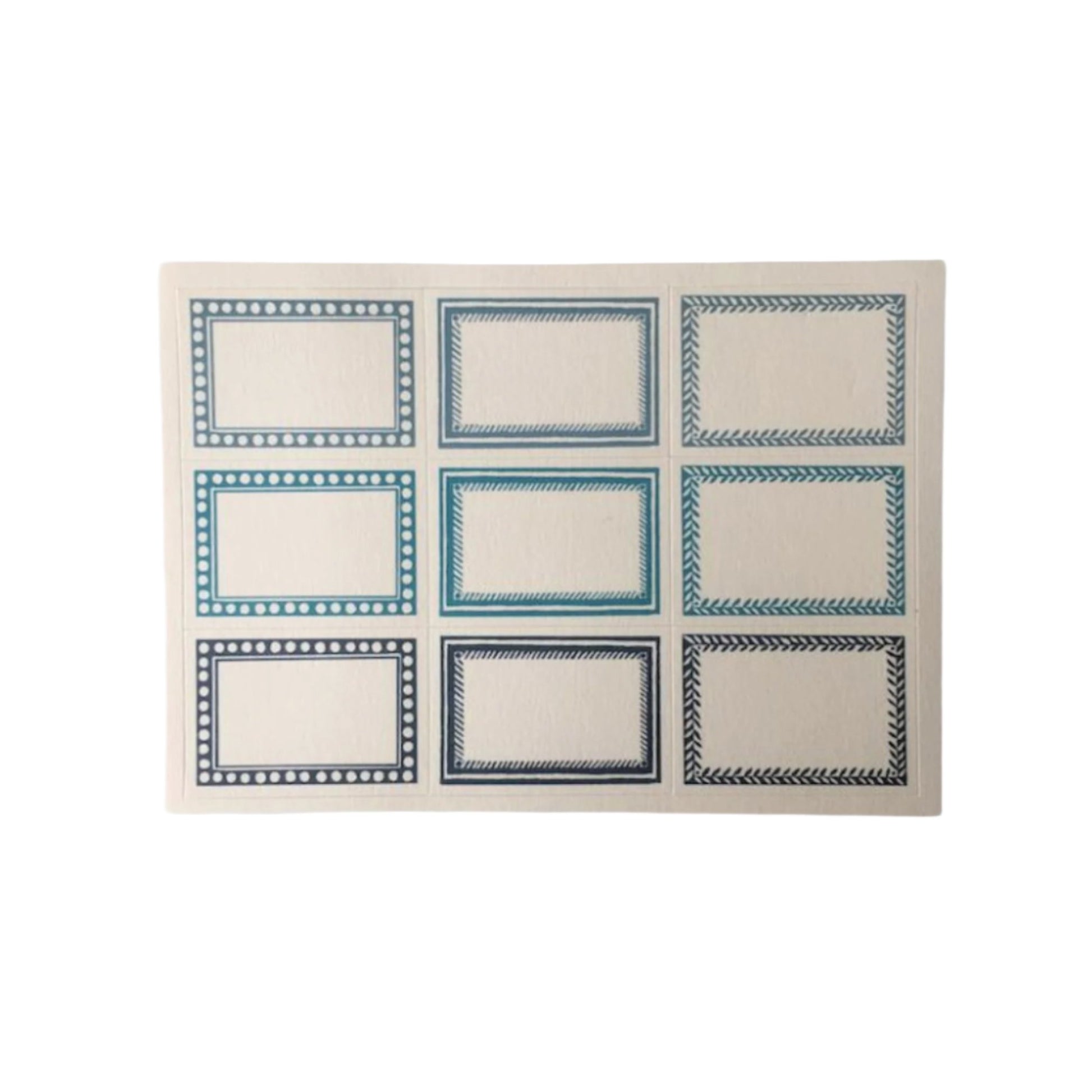 Small Adhesive Labels - Set of 18 / Blue Green