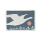 goose flying over snowy scene card