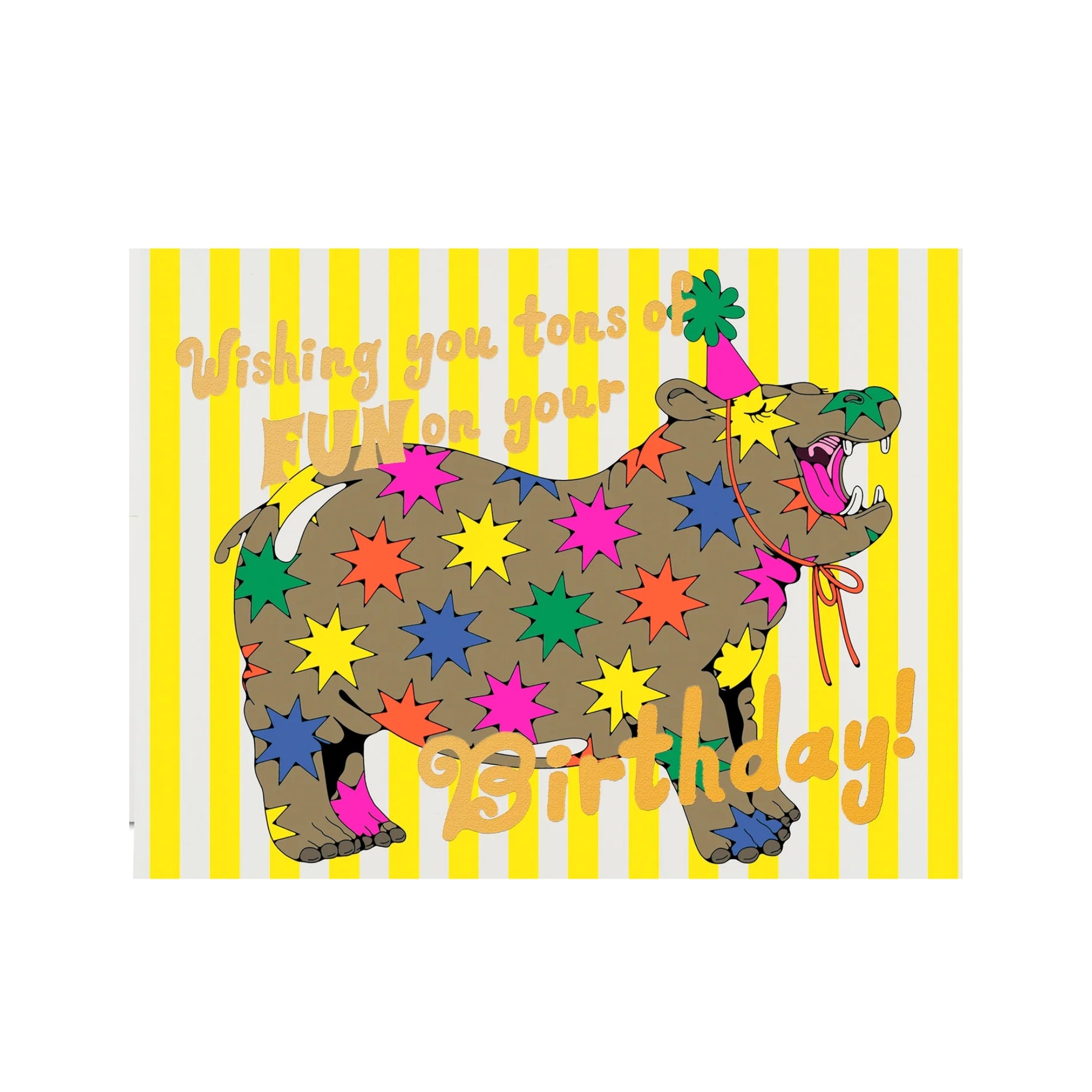 Star Hippos Birthday Card