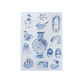 Illustrated blue sticker sheet 