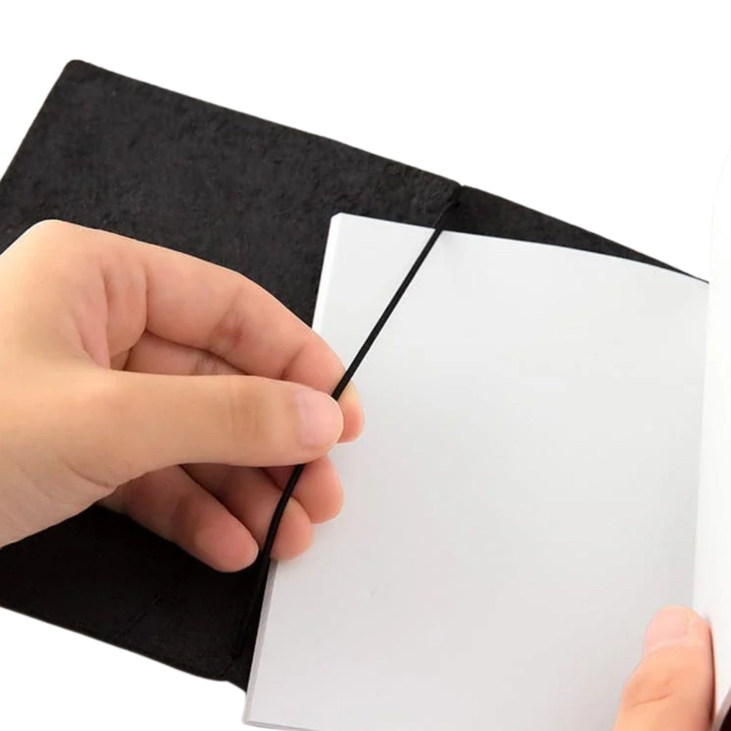 Black leather notebook