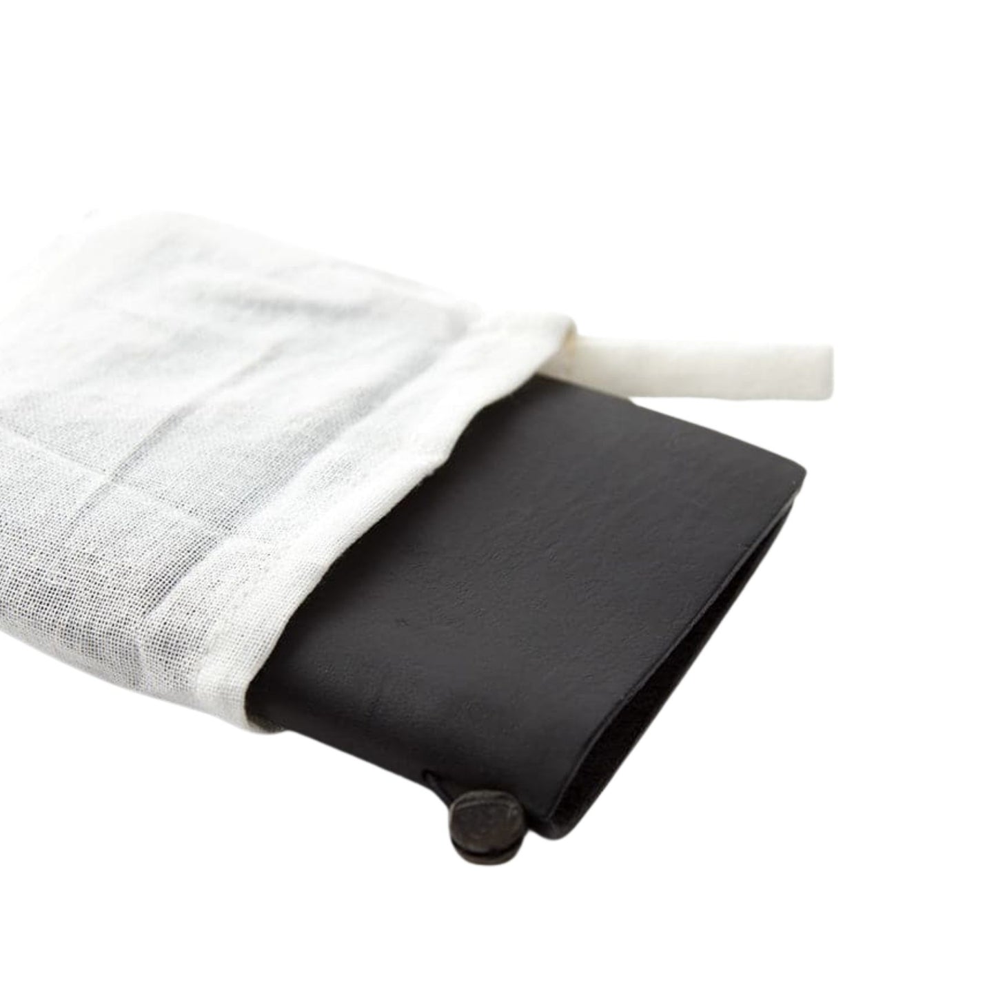 Black leather notebook