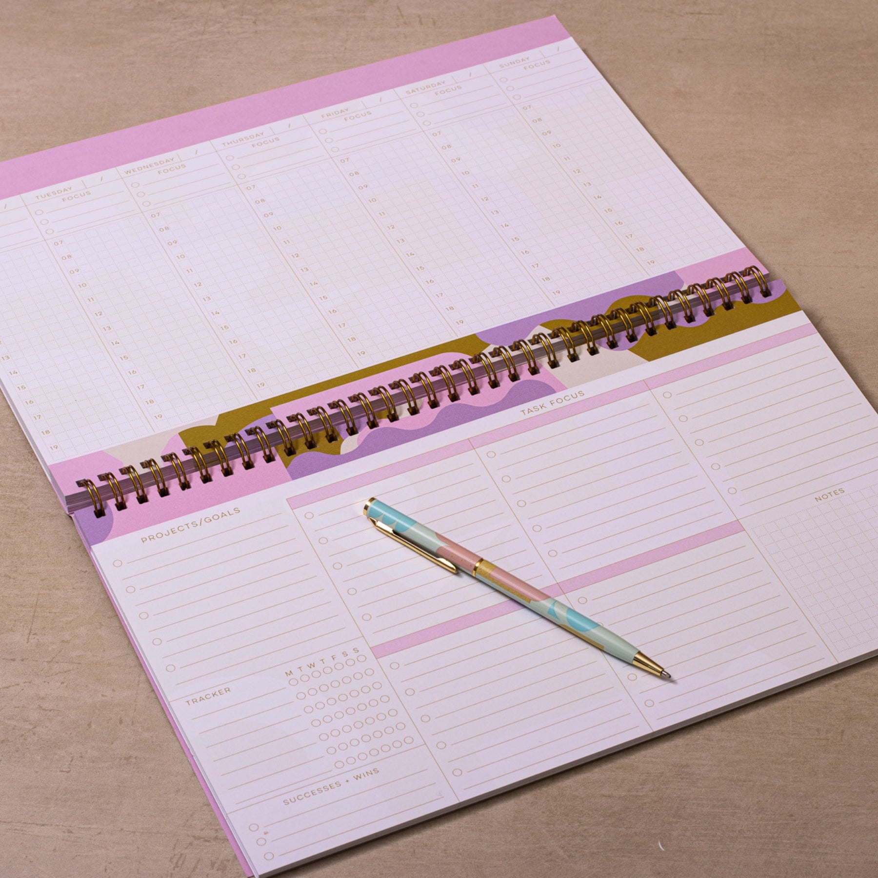 Weekly Desktop Organiser - Flora