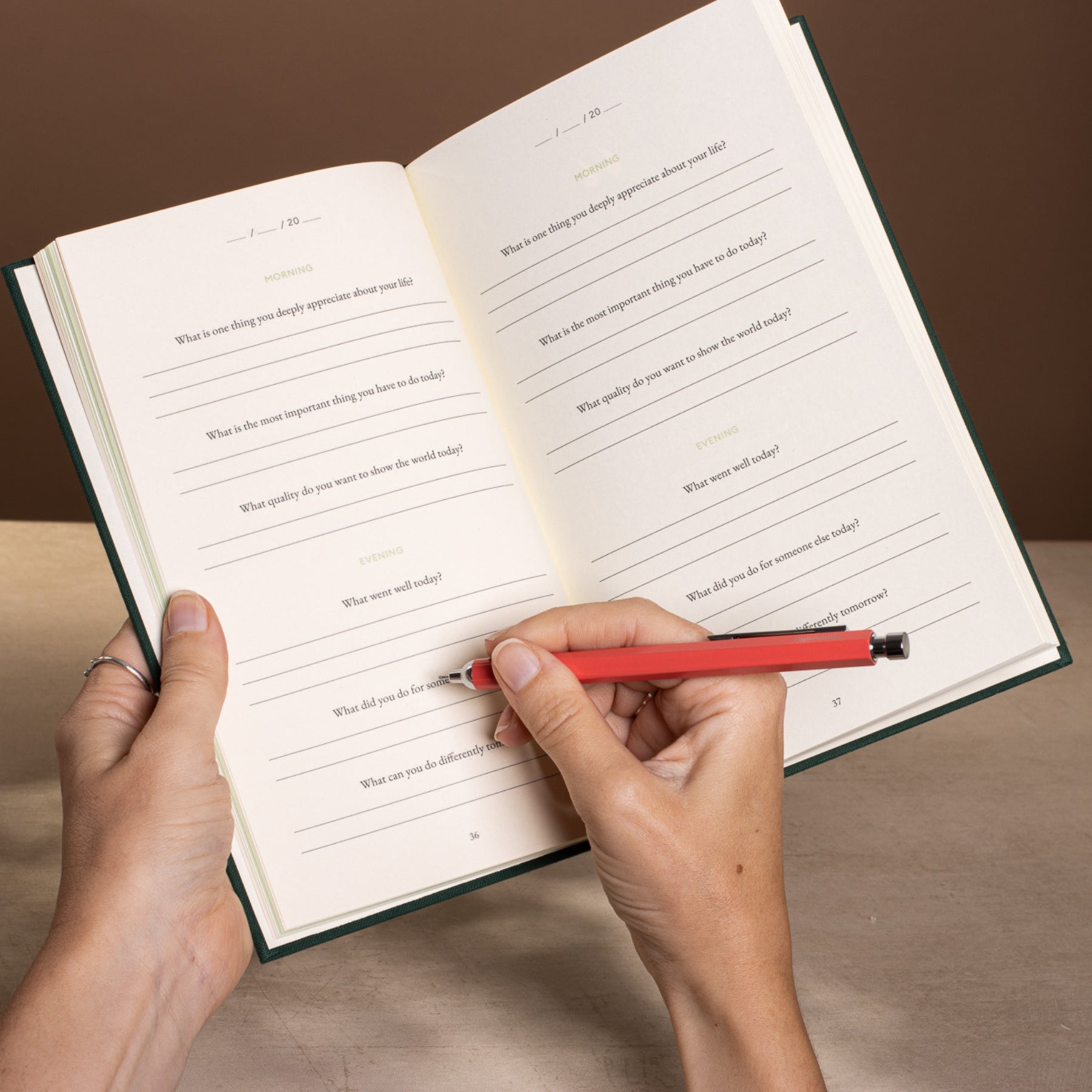 The Three Question Journal - Green