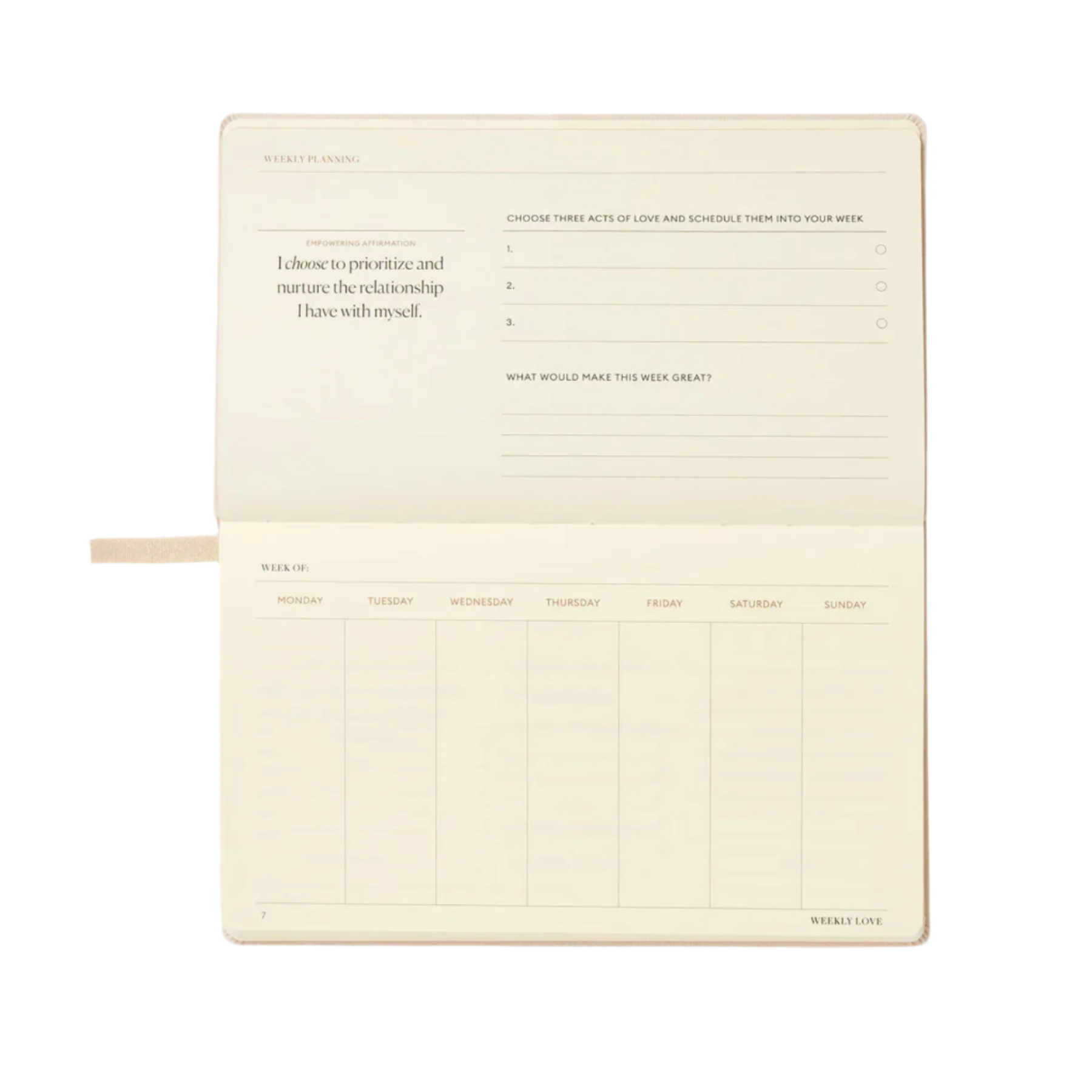 Weekly Self Love Planner