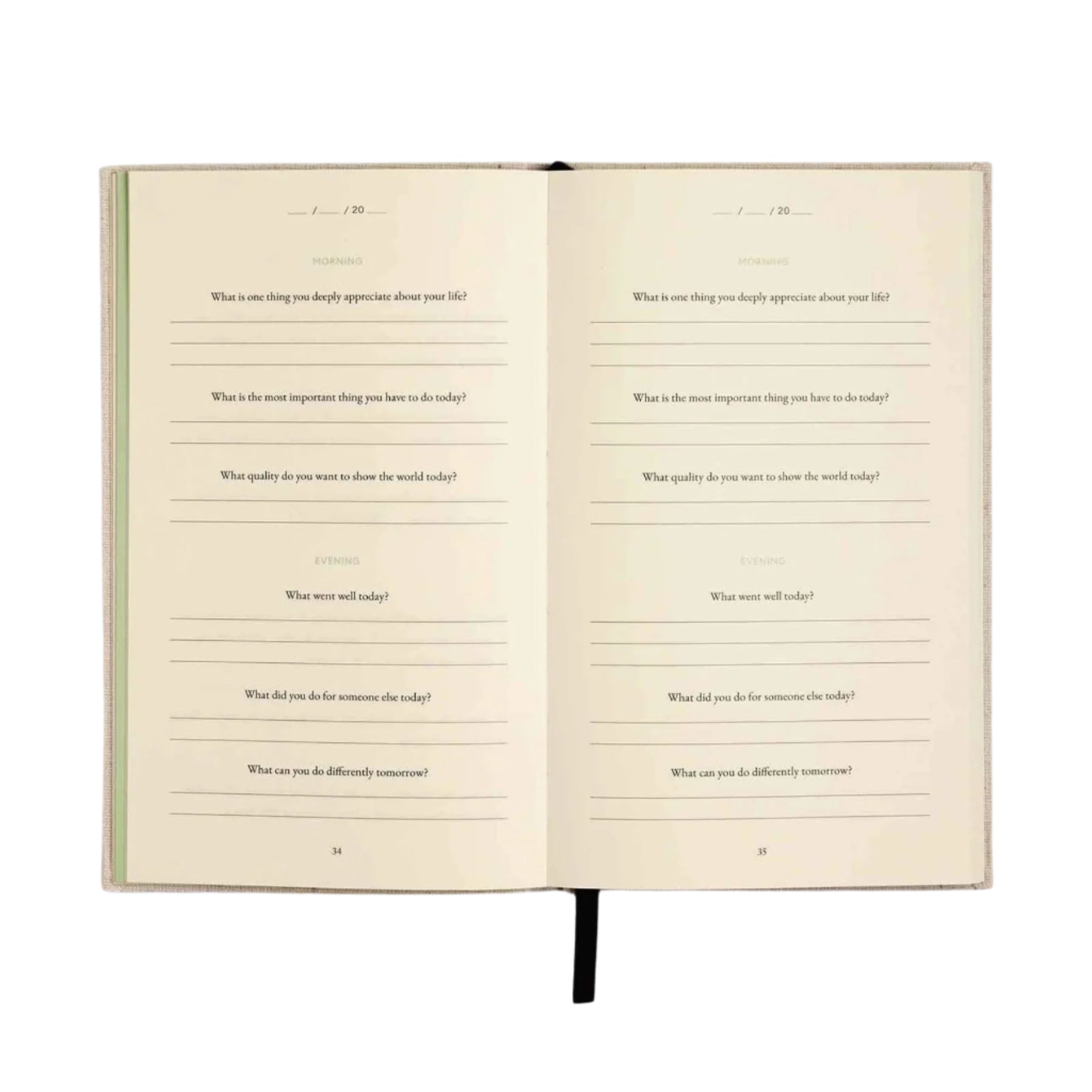 The Three Question Journal - Green