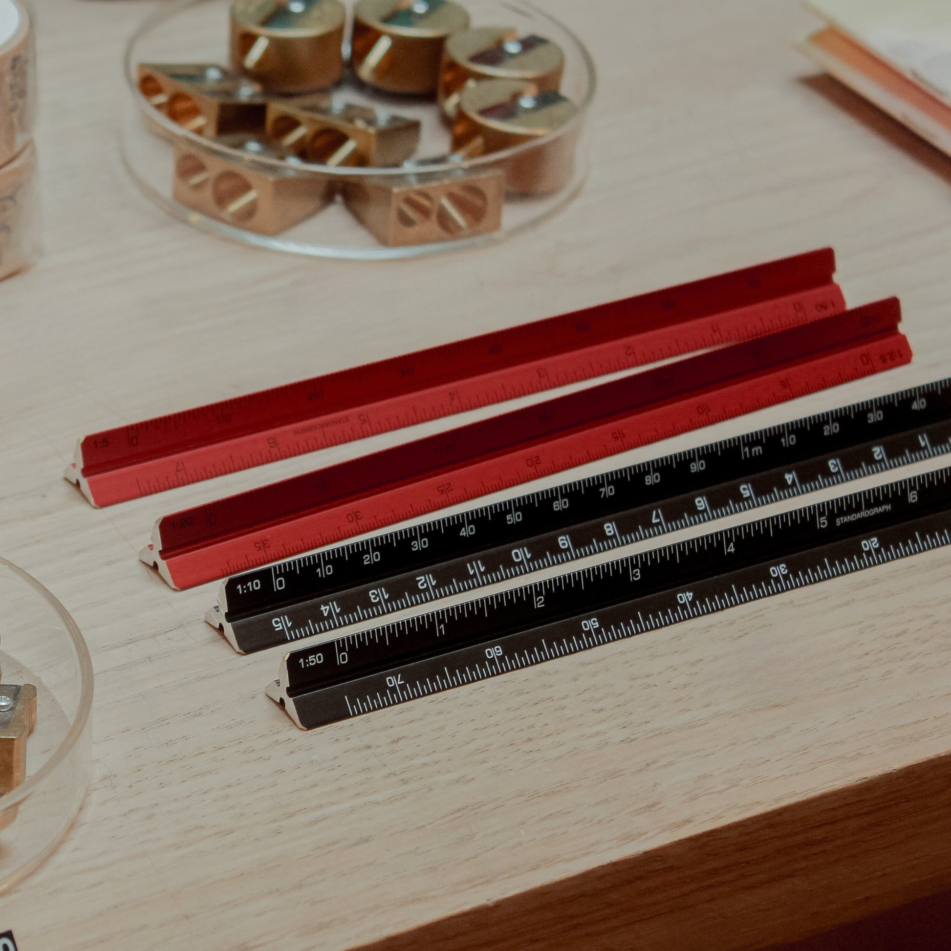 Triangular Scale Ruler - Red