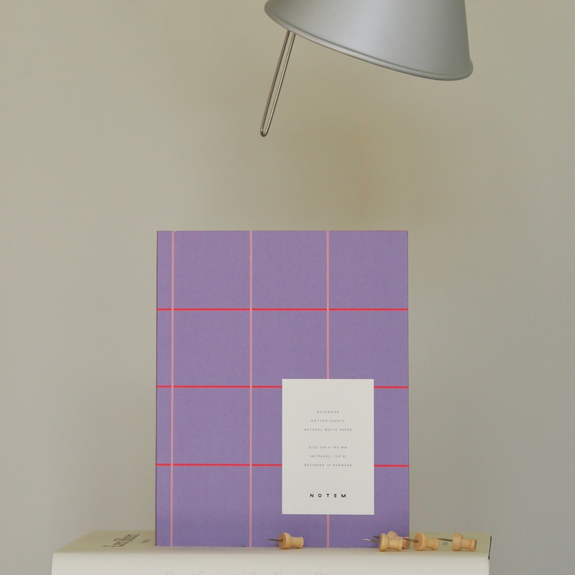 Uma Ruled Notebook  - Medium / Lavender Check