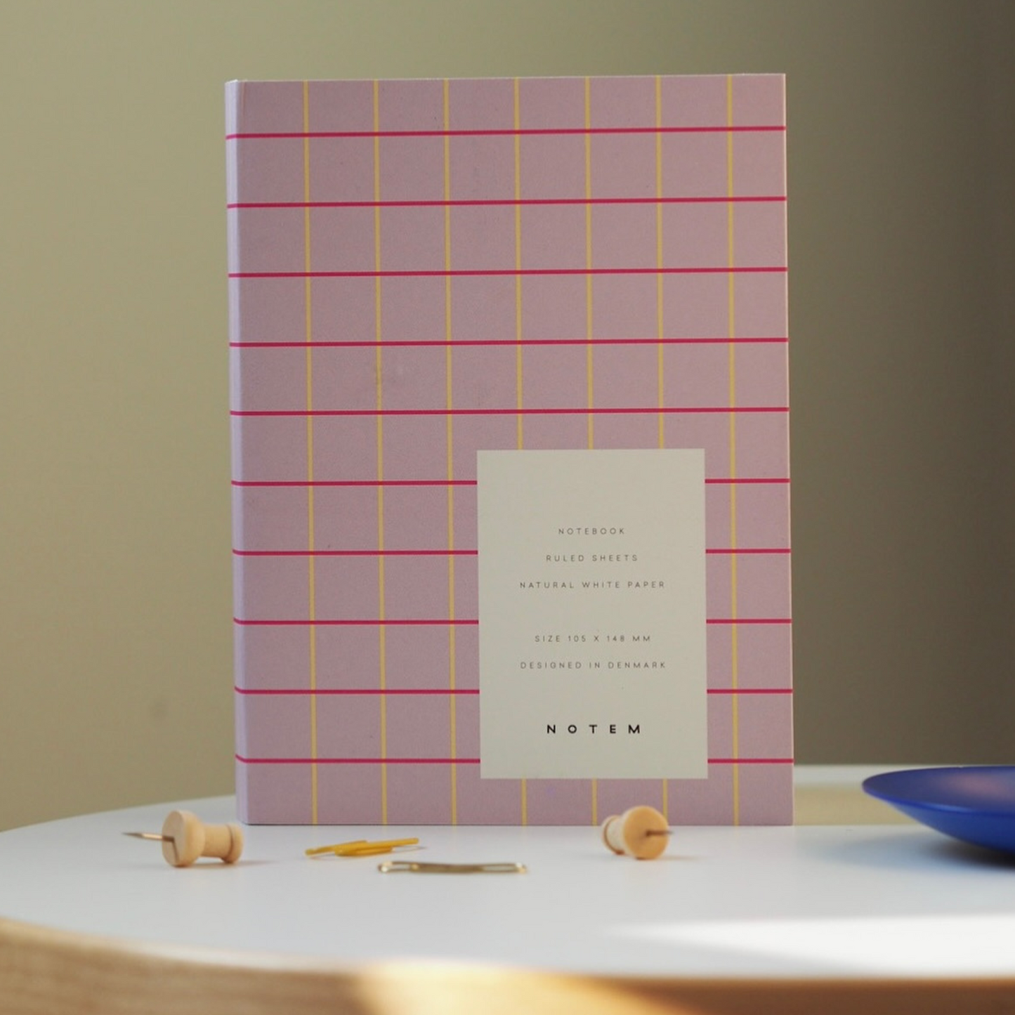 Lilac Notem notebook with ruled sheets. Designed in Denmark