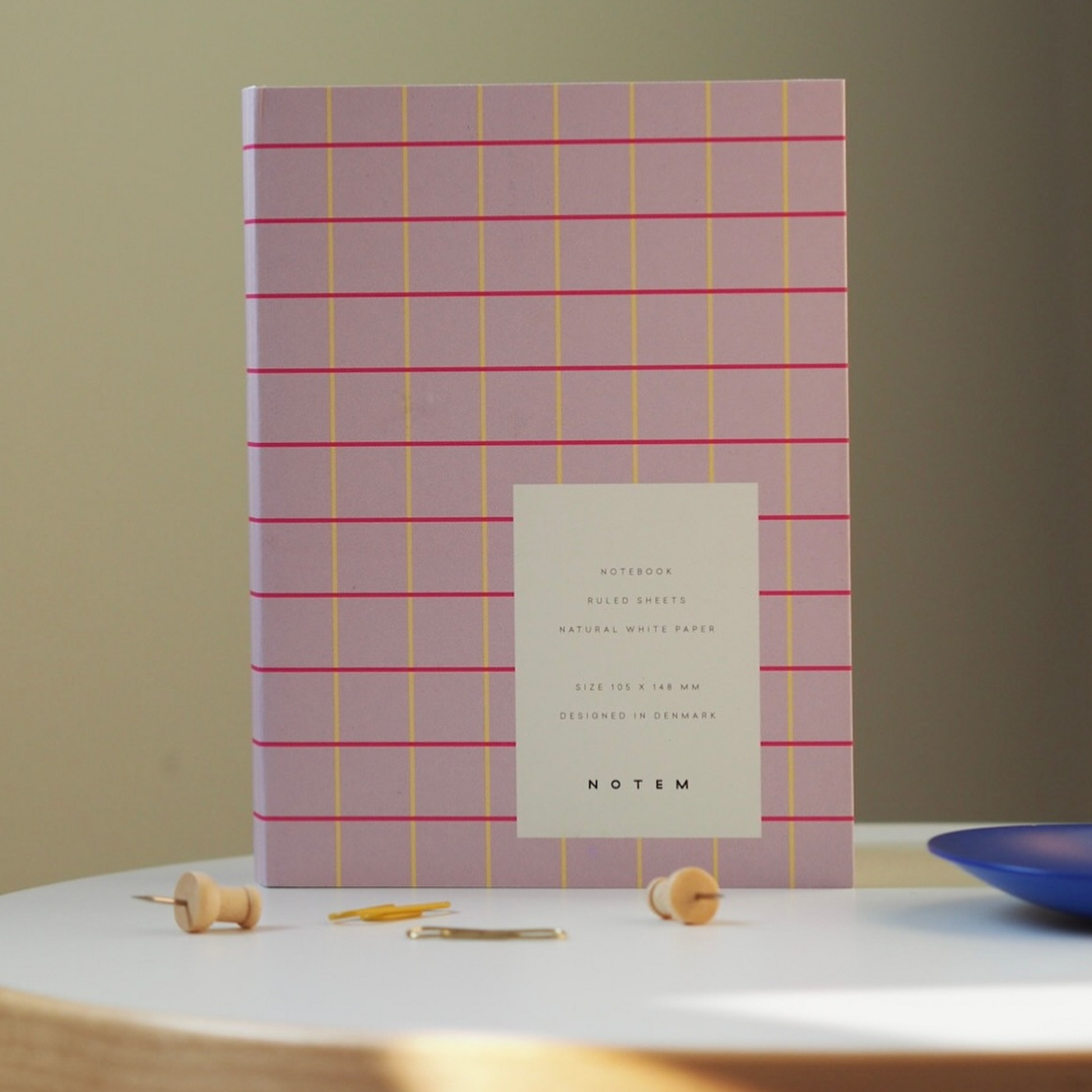 Uma Ruled Notebook - Small / Lavender Check