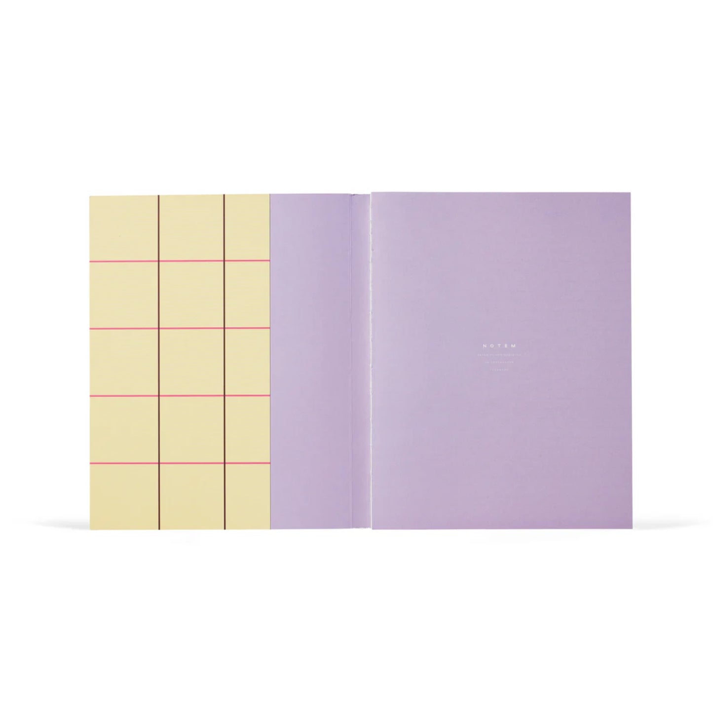 uma yellow and lilac notebook