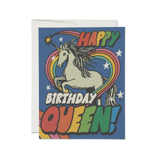 Unicorn Queen Birthday Card