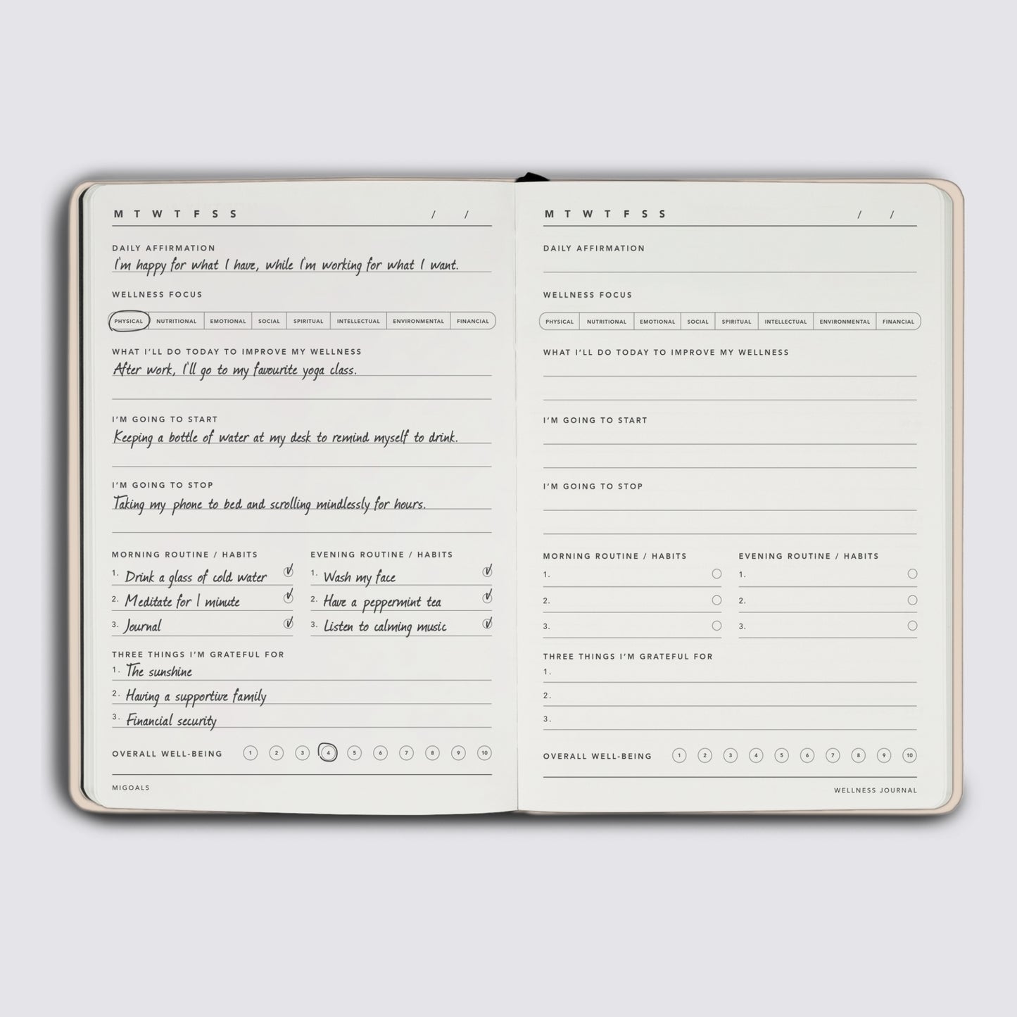 Wellness Journal Inside