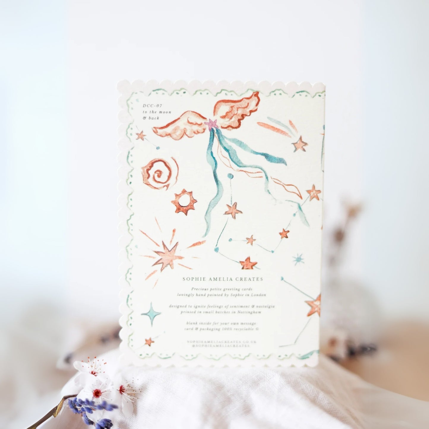 watercolour love you to the moon cards