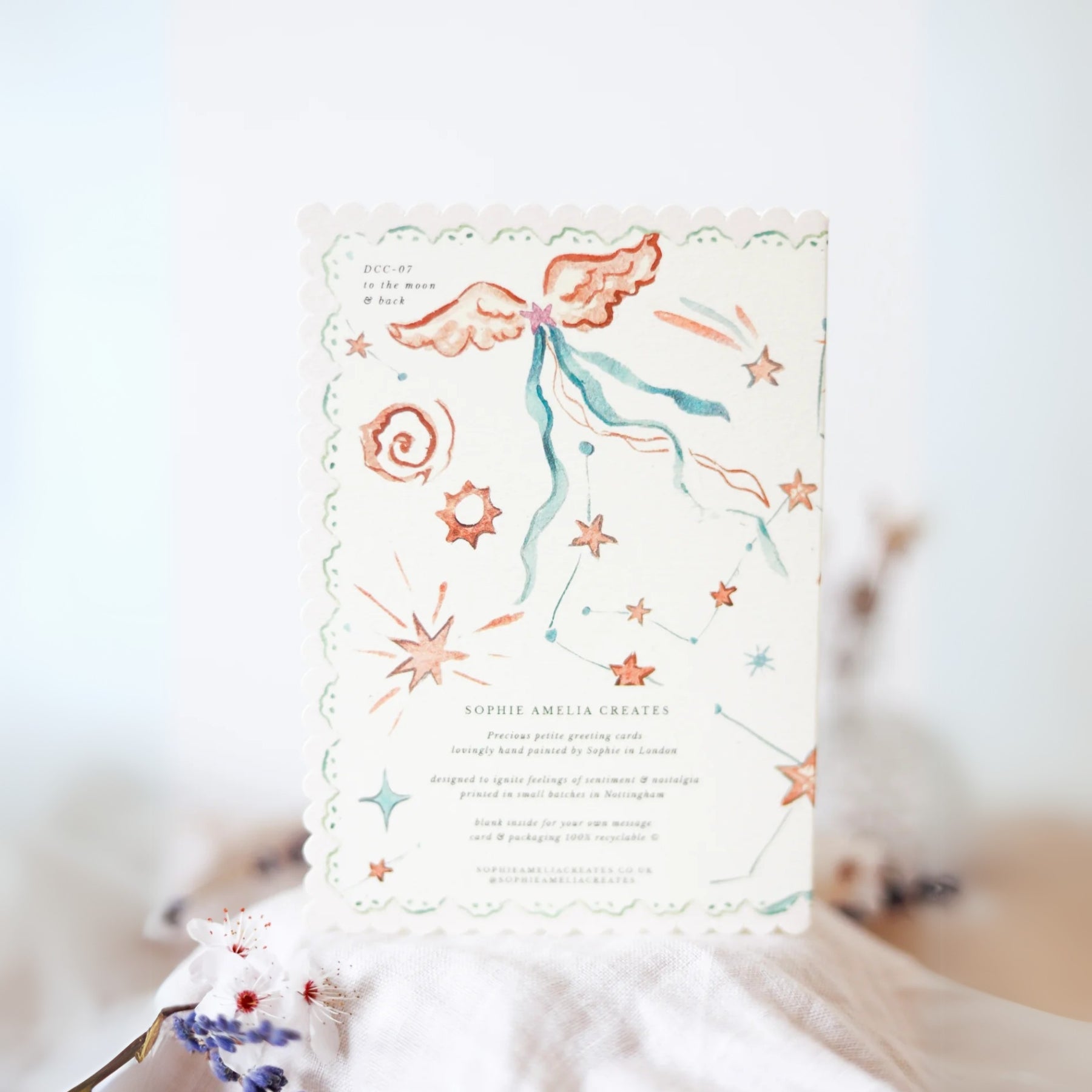 Love You to the Moon and Back Scalloped Edge Card