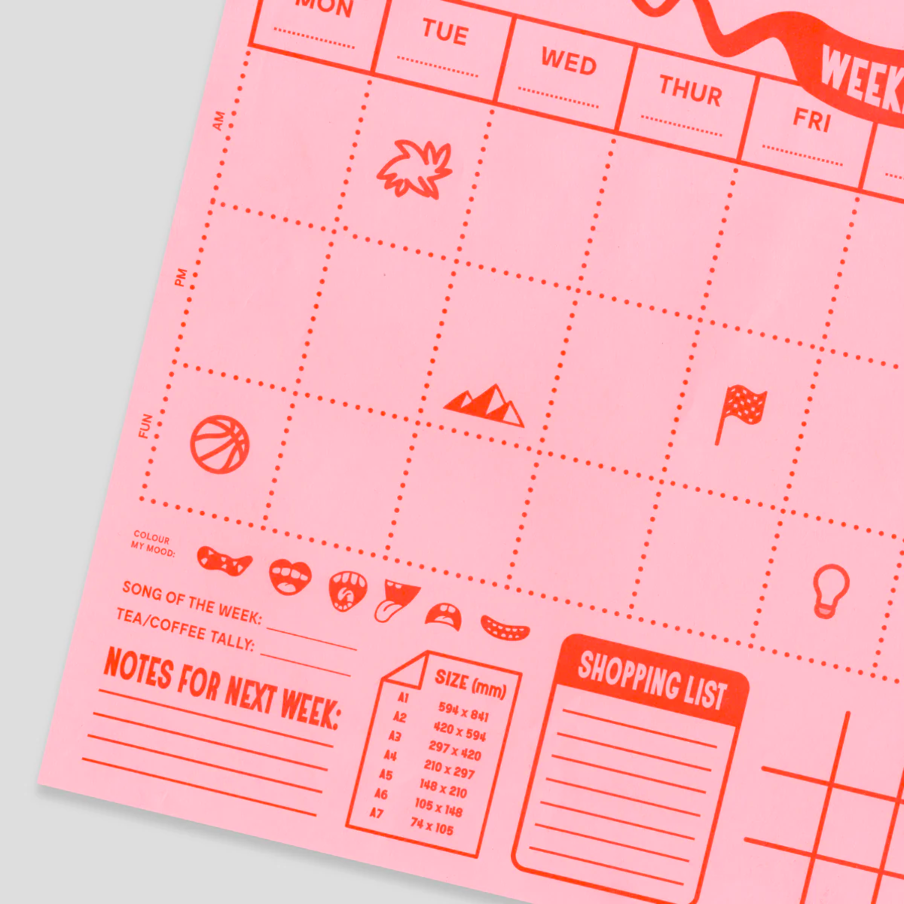 Weekly Desk Pad - Pink