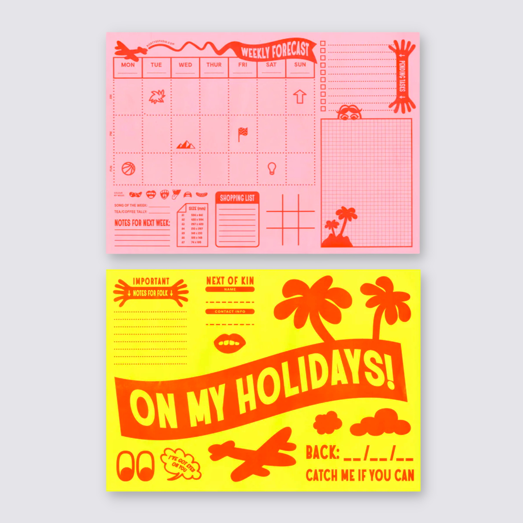 Weekly Desk Pad - Pink