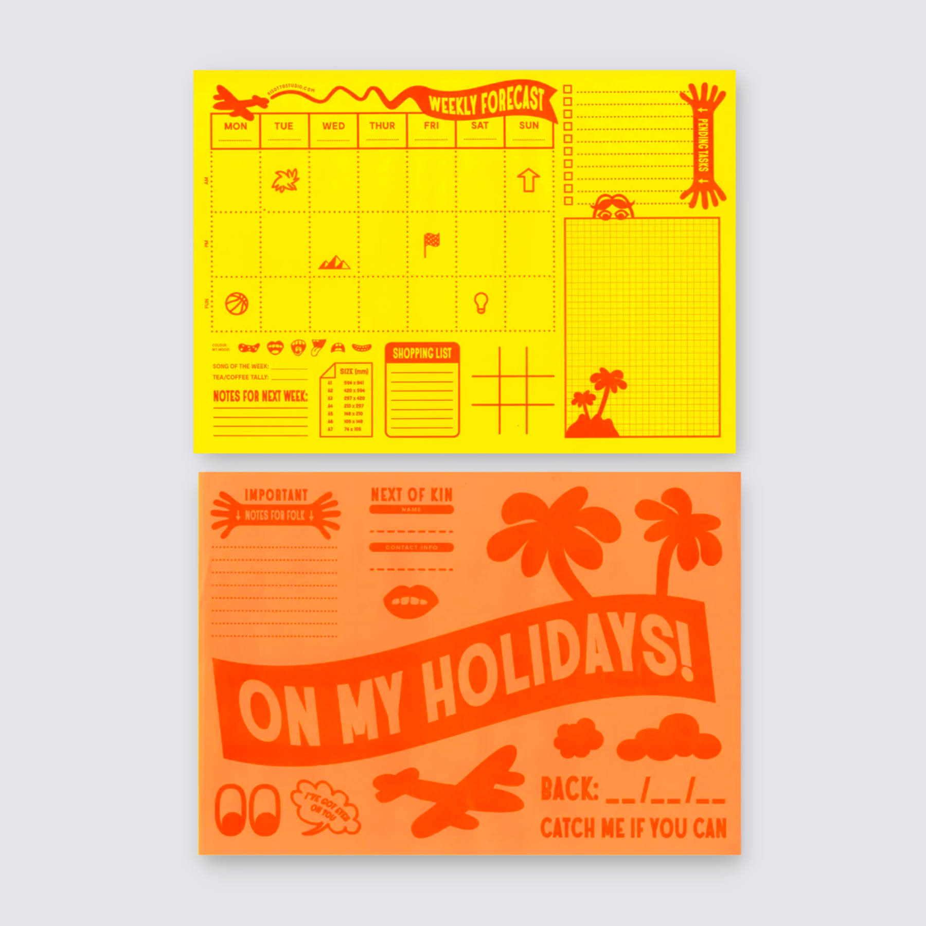Weekly Desk Pad - Yellow