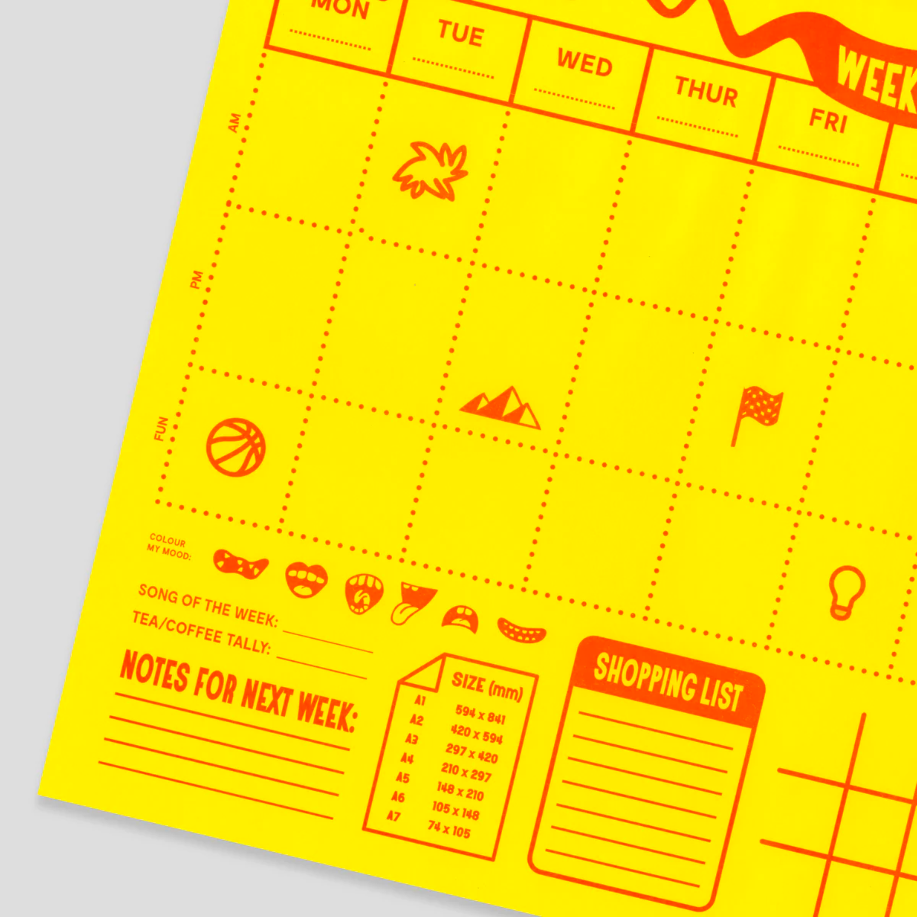 Weekly Desk Pad - Yellow