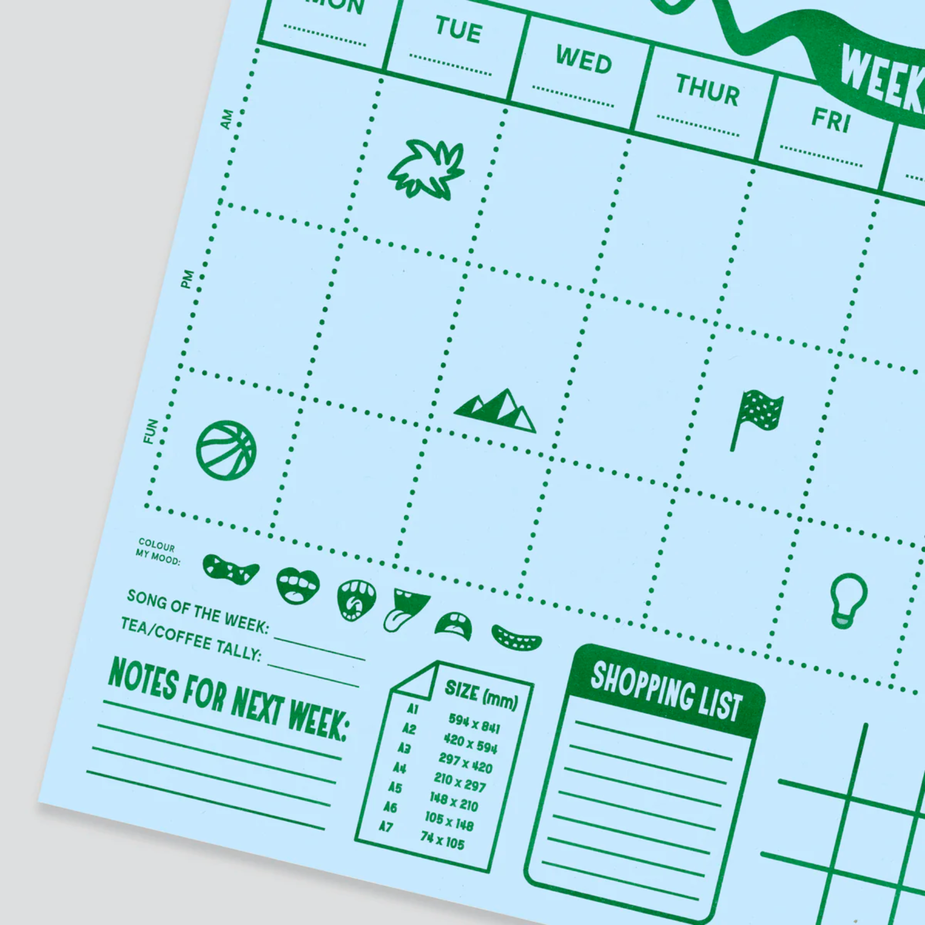 Weekly Desk Pad - Blue