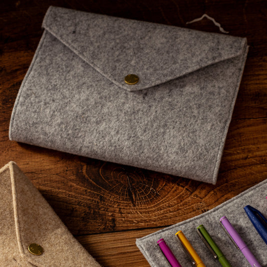 Woolen Notebook Case - Light Grey
