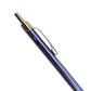 Blue pocket pen with silver mechanisms