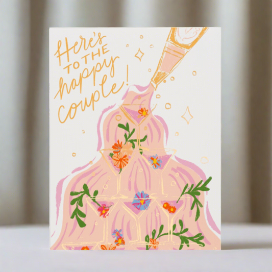 Champagne Fountain Wedding Card