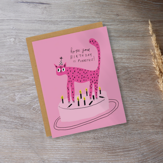 Purrfect Birthday Cat Card