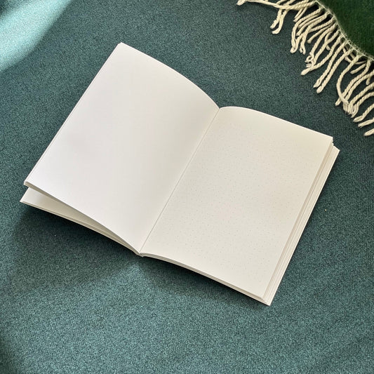Greige Graph A5 Notebook - Dot Grid and Plain