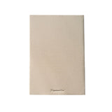A rectangular beige textured fabric cover or pouch with a small debossed brand name at the bottom, shown against a plain white background.