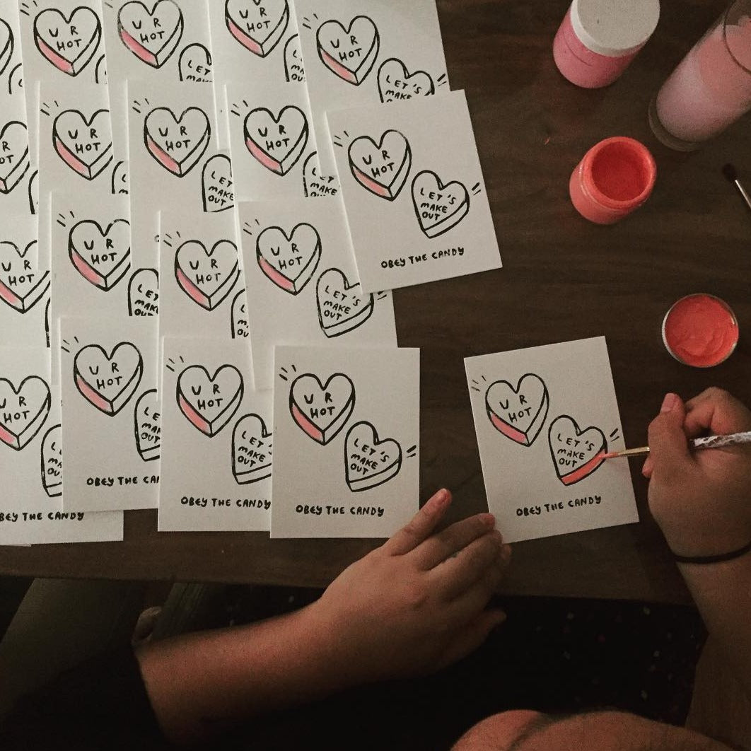hand painted cards