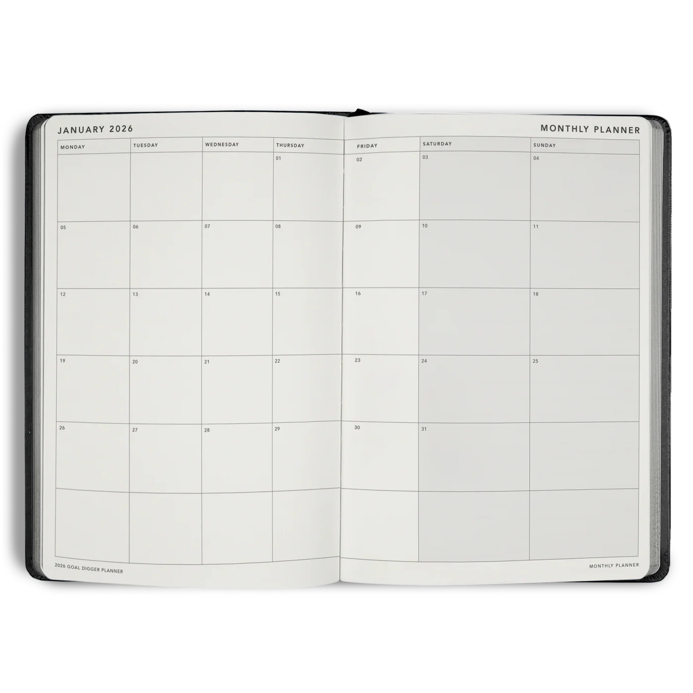 2026 Goal Digger Diary - Bold / Black