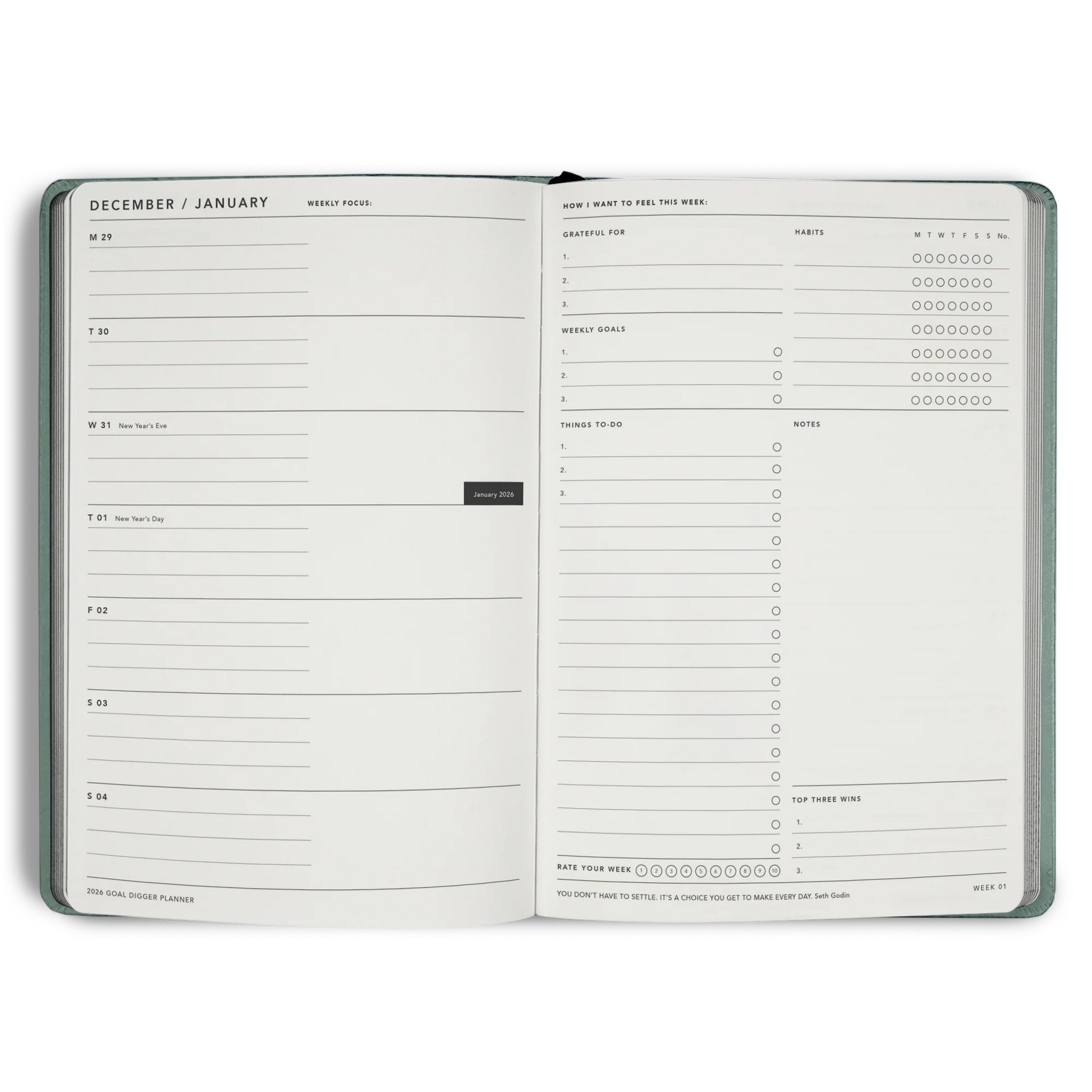 2026 Goal Digger Diary - Classic / Element Blue