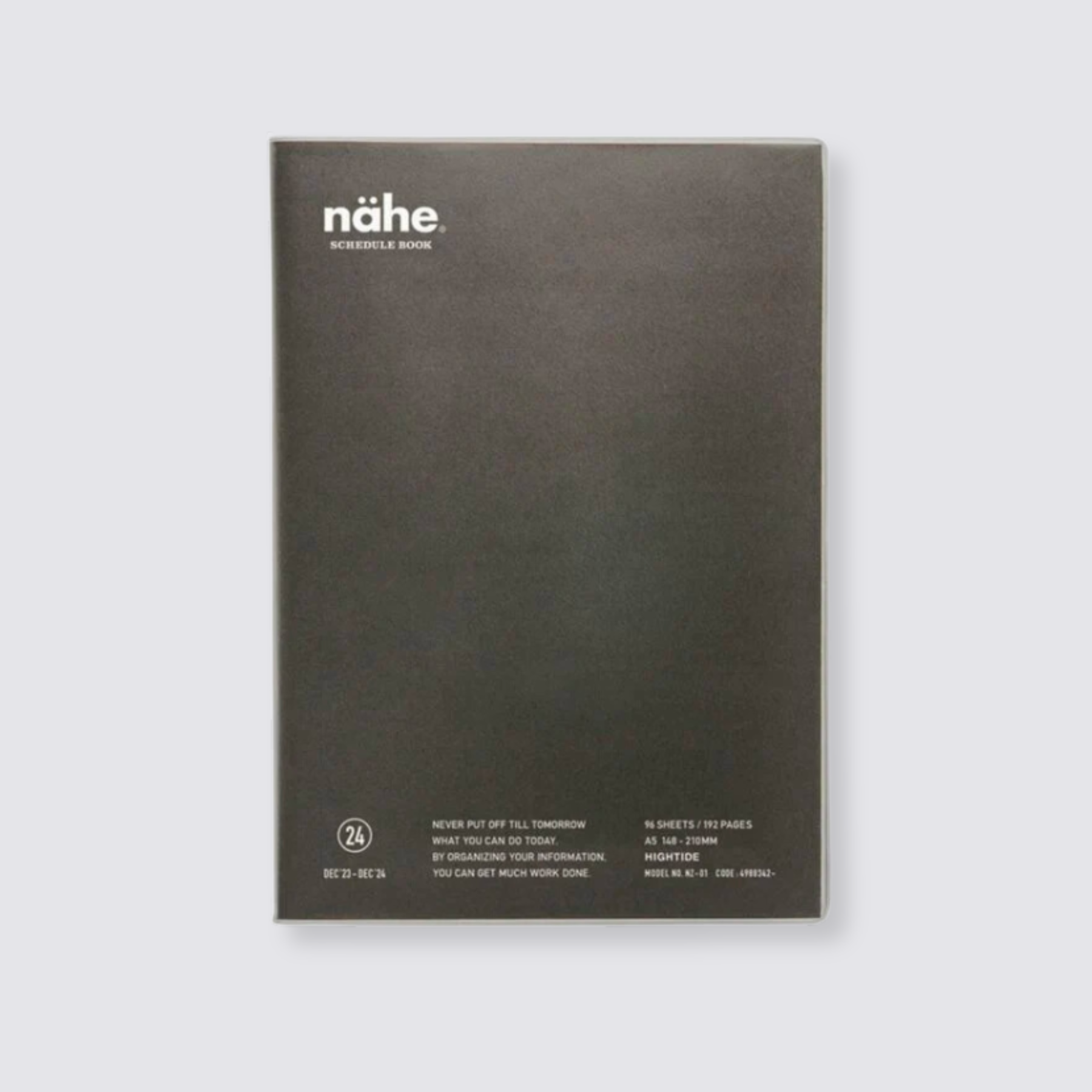 2024 Nahe Weekly Diary - Grey