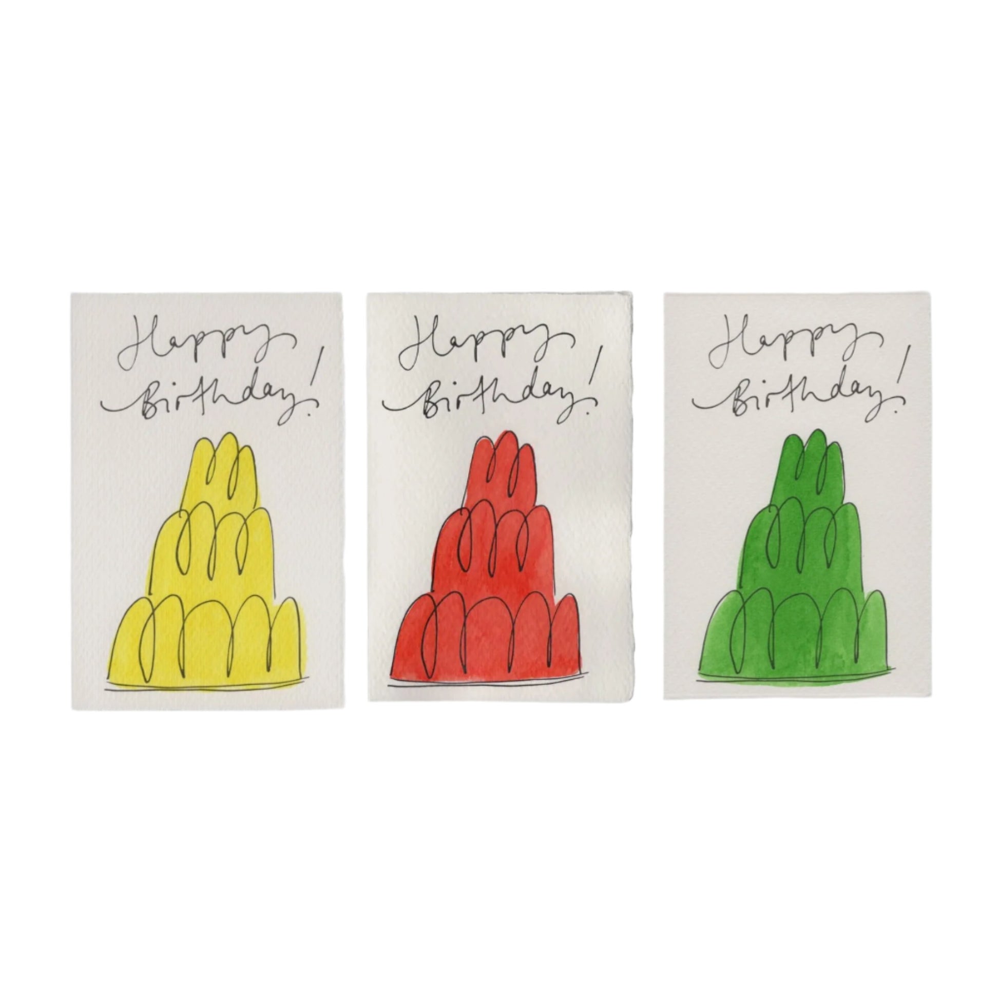 Jelly Birthday Cards - Set of 3