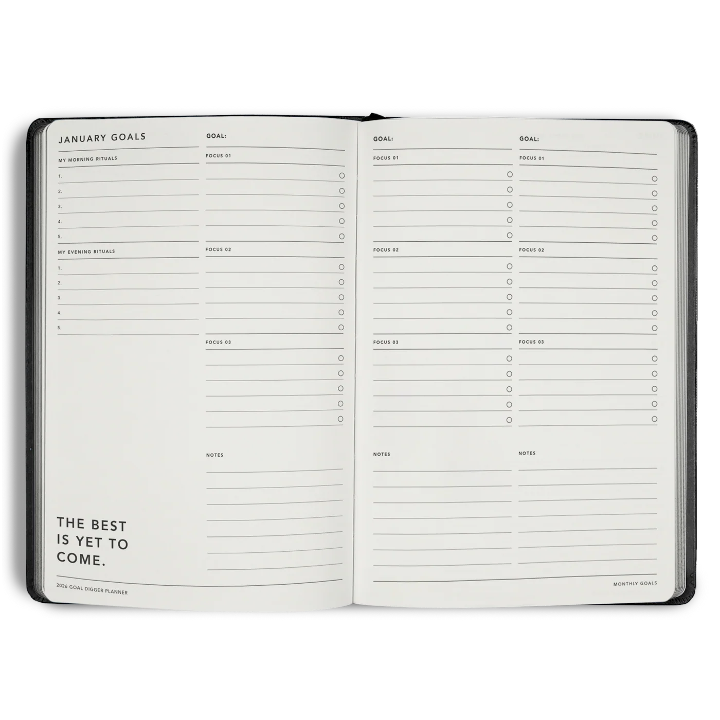 2026 Goal Digger Diary - Bold / Black