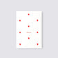 Red Valentine Motif Cotton White Card