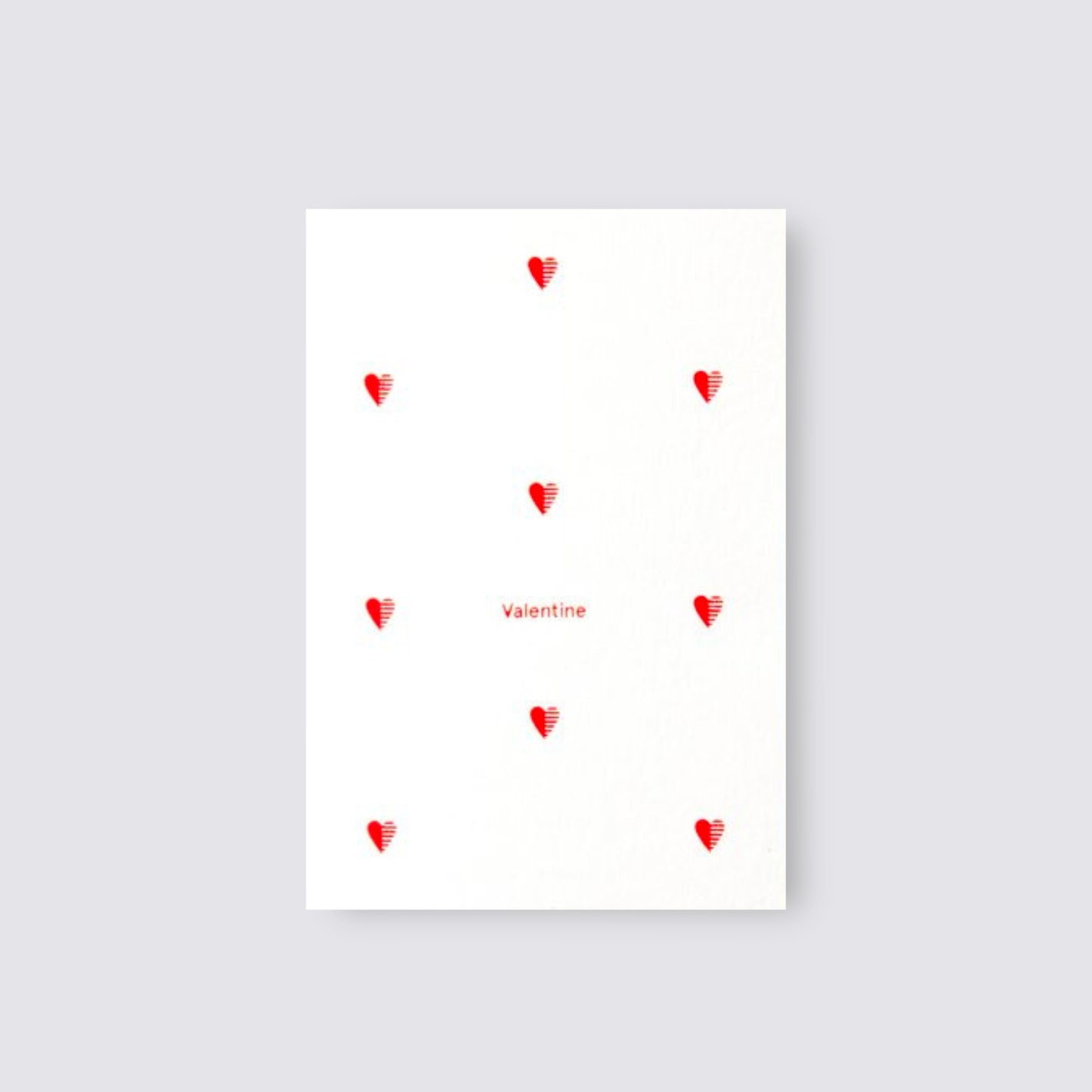 Red Valentine Motif Cotton White Card