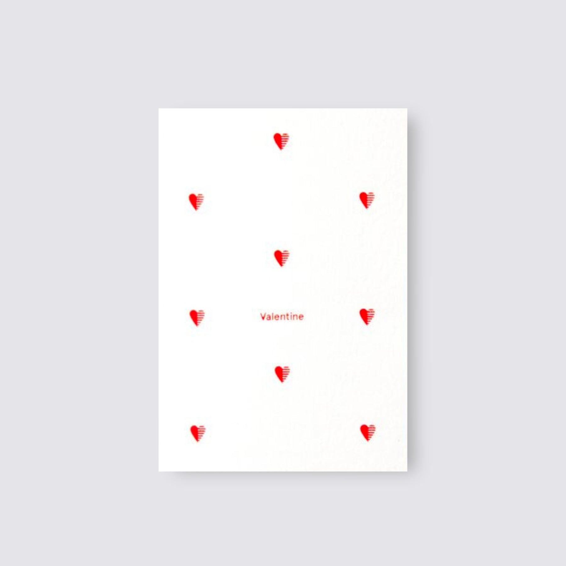 Red Valentine Motif Cotton White Card