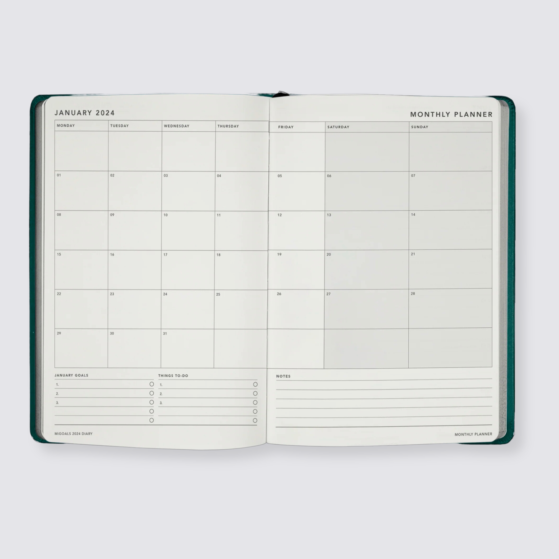 2024 A5 Weekly Notes Diary - Lilac