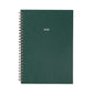 Green spiral-bound notebook with '2026' printed on it, on a white background