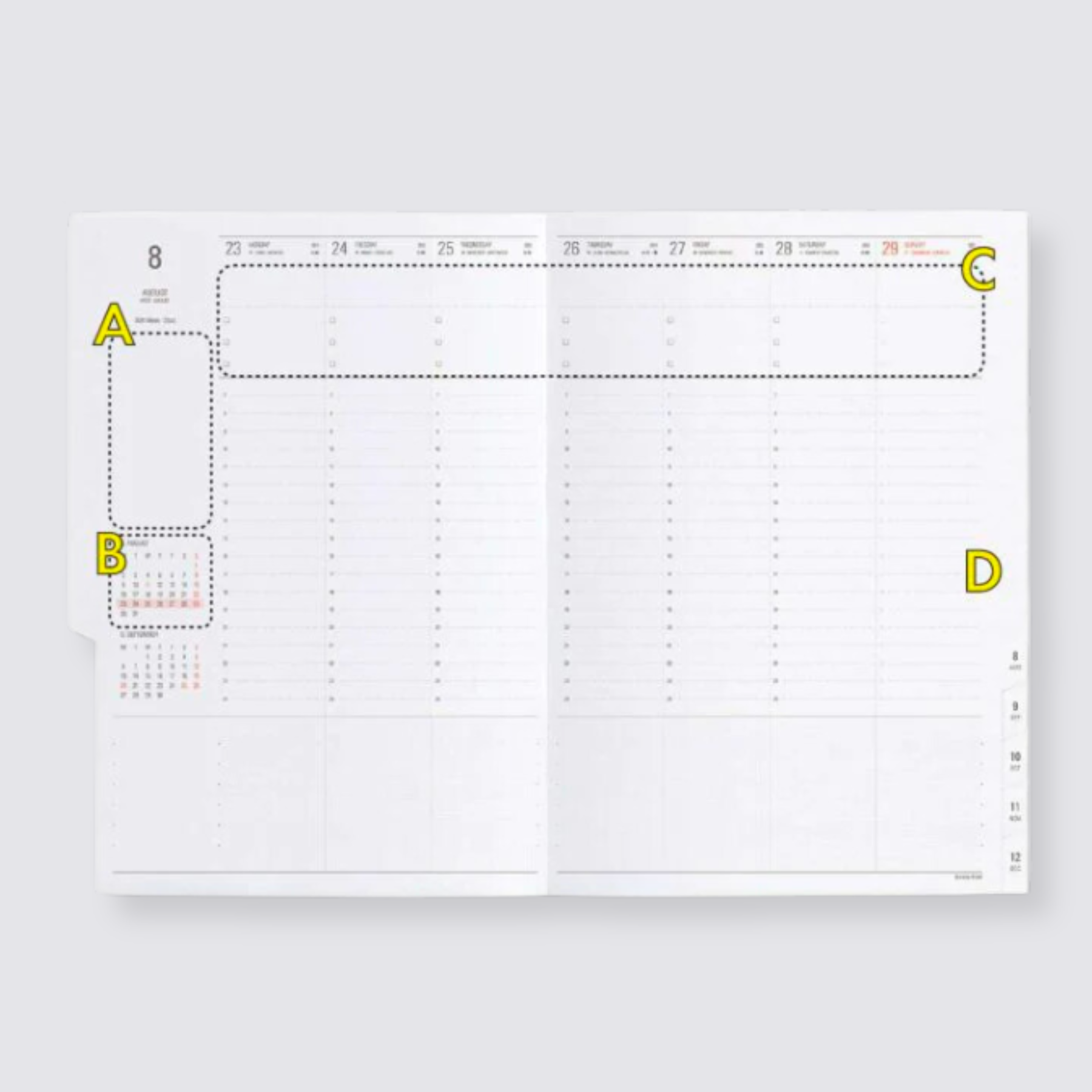 2024 Nahe Weekly Diary - Grey