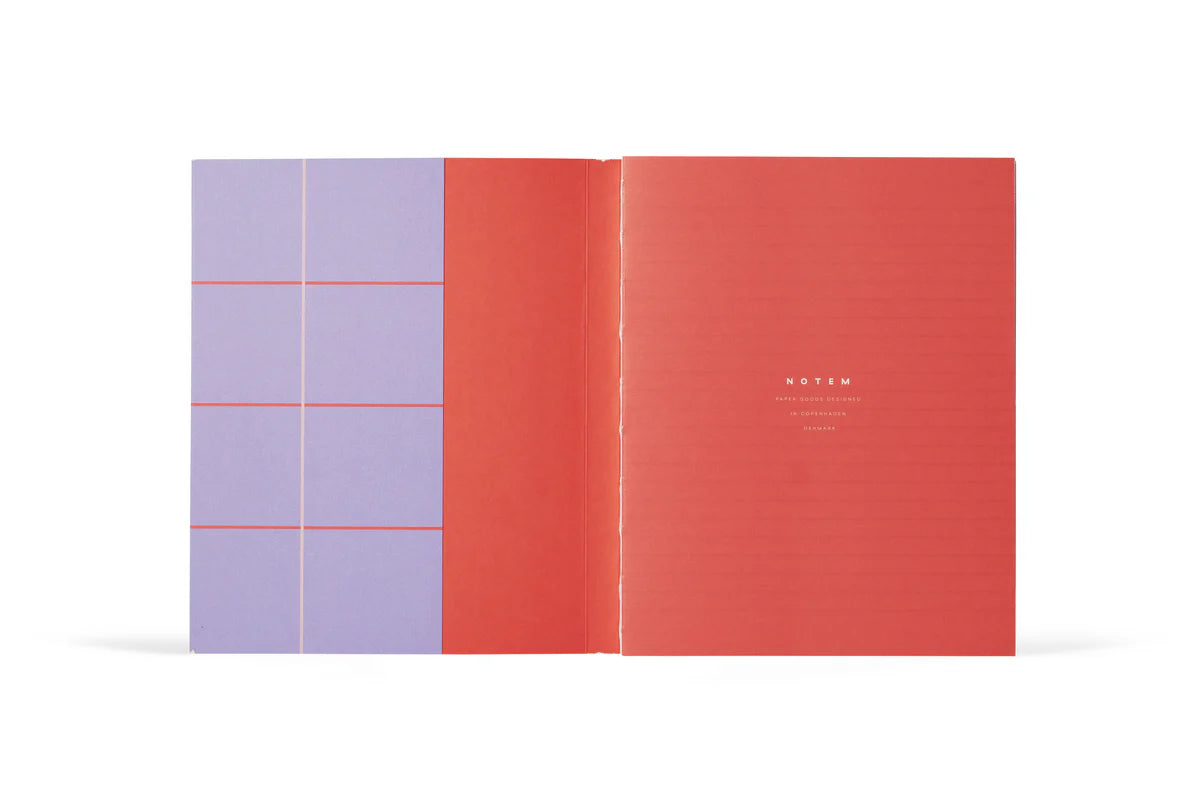 Uma Ruled Notebook  - Medium / Lavender Check
