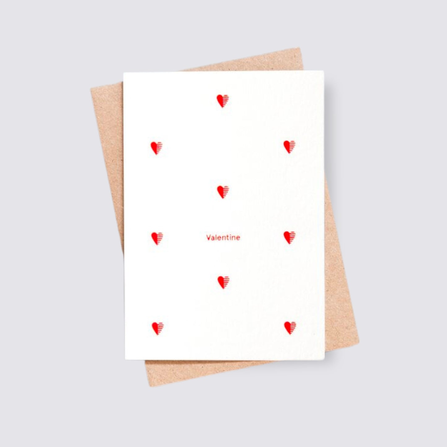 Red Valentine Motif Cotton White Card