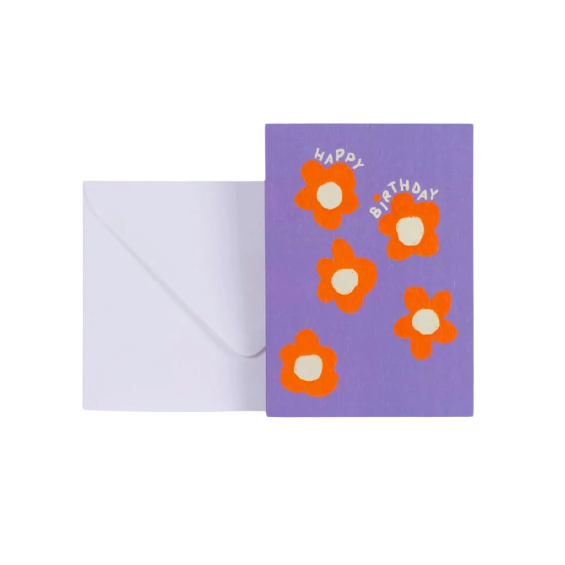 Orange Flowers Happy Birthday Card