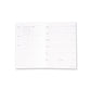 White planner sheet with black text and lines on a white background