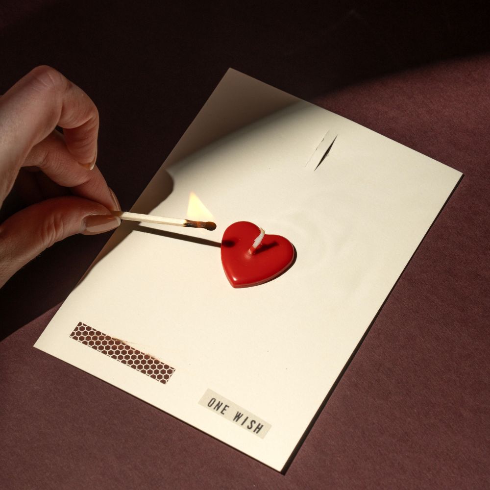 Bright Red Heart Card