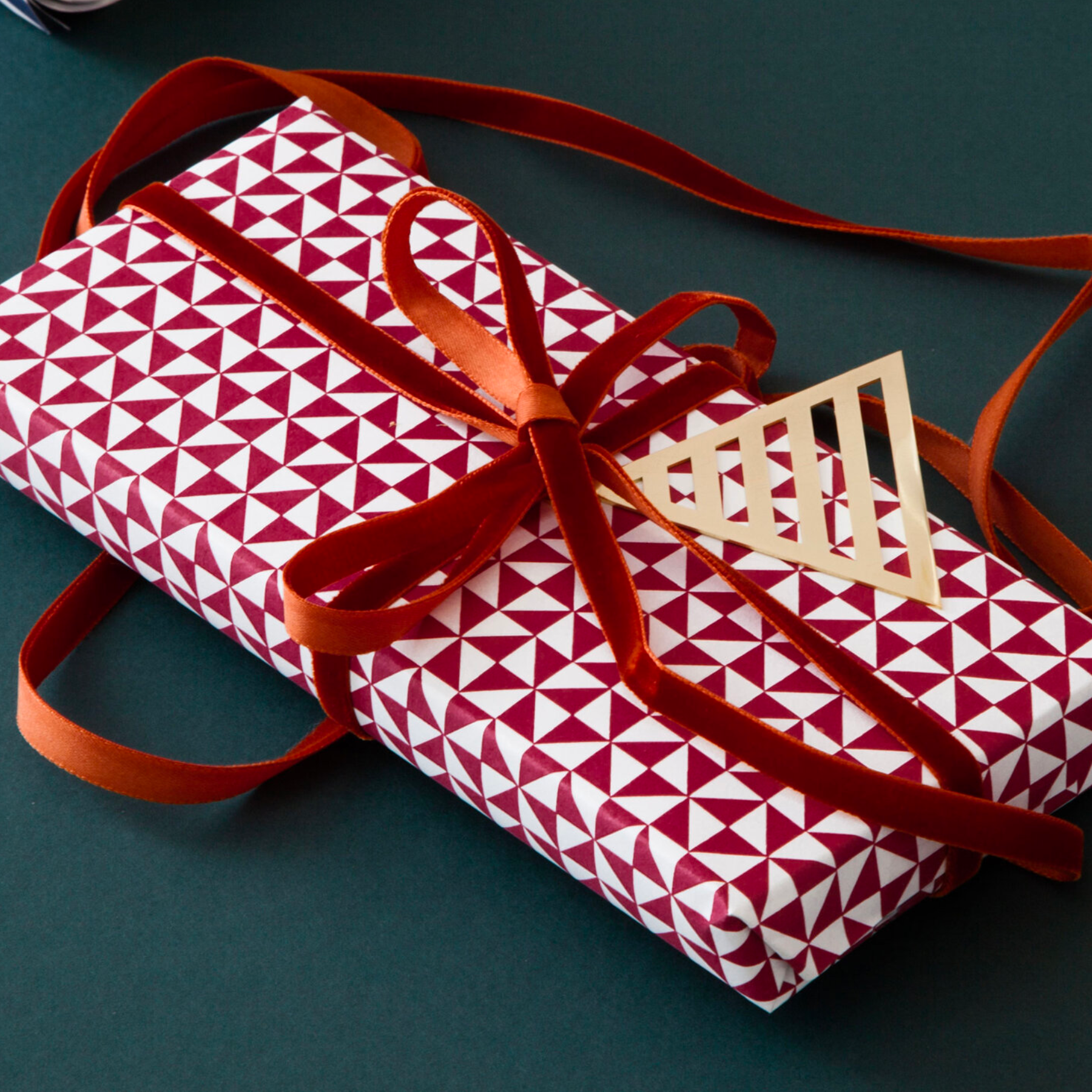 Swiss Velvet Ribbon Reel - Red Earth