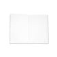 White notebook with a lined ruled pattern on a white background